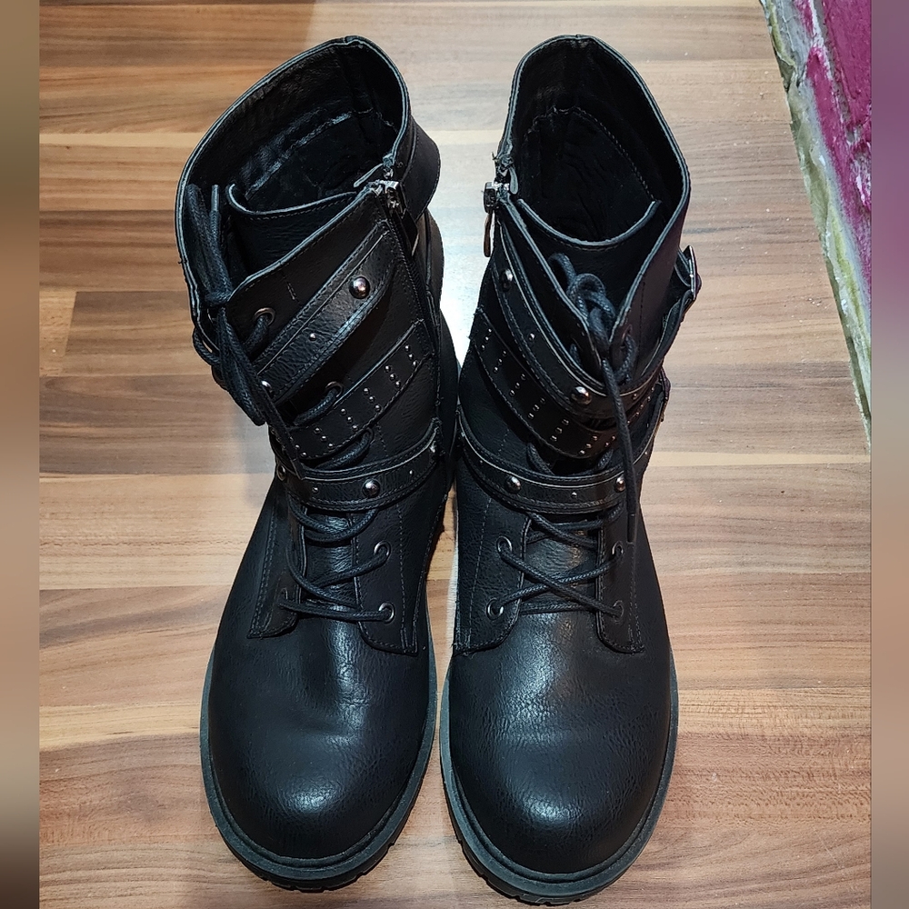 Torrid Strappy Combat Boots (Wide) - Picture 2 of 10